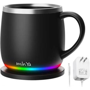 Smart Mug with LED Temperature Display  Coffee Warmer for Office & Home, Perfect Gift for Coffee Lovers,Black