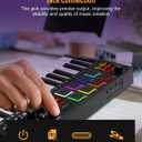MIDI Keyboard Controller, 25 Key Rechargeable MIDI Keyboard with 8 Backlit Drum Pads, 8 Knobs, OLED Display, DAW Integration, MIDI Controller for Music Production