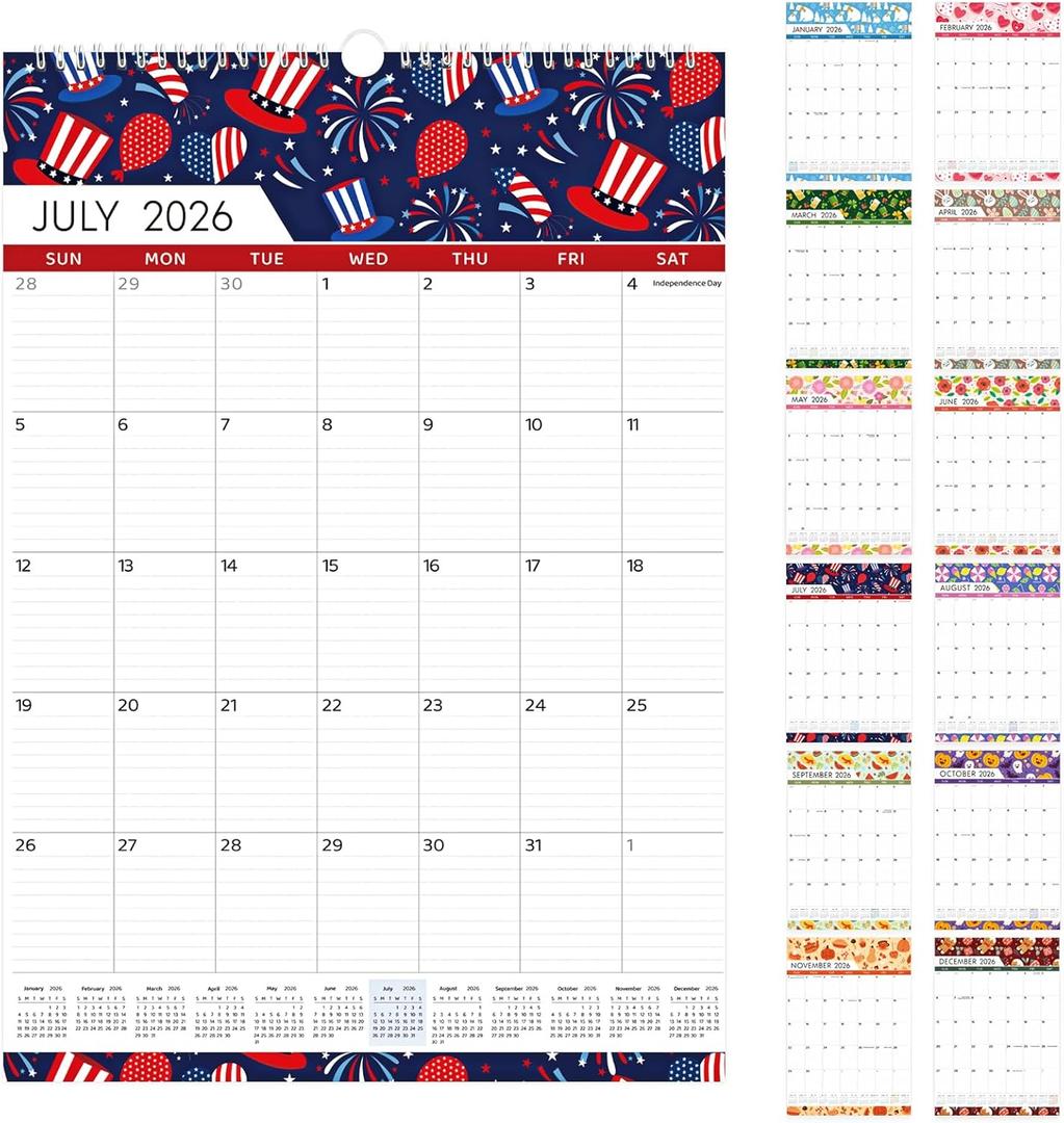 Wall Calendar 2025-2026, 20 Months Large Wall Calendar 2026-22.75" x 15.5" - Runs from May 2025 Until December 2026, 2026 Calendar with Twin-Wire Binding for Home, Office and School Supplies