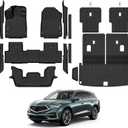 Floor Mats for 2022-2026 Acura MDX Accessories | Trunk Mat with Backrest Mat and 2nd Row Backrest Mat & Door Sill Guard All Weather TPE Protector Floor Liners
