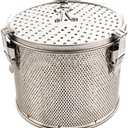 Commercial Grade D 6.3" X H 5.3" Genuine Stainless Steel 18/8 Perforated Tall Strainer - One Touch Lock System - Restaurant & Home Use - Extra Large