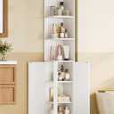 Hzuaneri Corner Cabinet, Tall Bathroom Corner Cabinet with Doors, 11.8"D x 11.8"W x 66.9"H