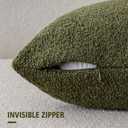 Foindtower Pack of 2 Textured Boucle Throw Pillow Covers Accent Solid Pillow Cases Cozy Soft Decorative Couch Cushion Case for Chair Sofa Bedroom Living Room Home Decor 18x18 Inch Moss Green