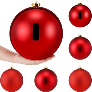 Wettarn 6 Pcs Extra Large Christmas Ball Ornaments 8'' Shatterproof, Red
Oversized Christmas Ball, 200mm Big Huge Plastic Xmas Hanging Ornament, Xmas Tree Decoration for Outdoor Holiday Party Decor