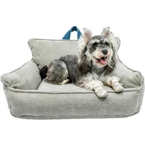 Washable Dog Bed,Memory Foam Dog Bed,Medium Size Dog Bed with Cover,Waterproof,M(23.5"x15.5"x13.5") (Light grey)