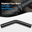 Gasoline Fuel Filler Neck Hose with 4 Hose Clamps,2 inches Inside Diameter Fuel Hose, Reinforced Gas tank filler hose (45 degree, 2" ID)