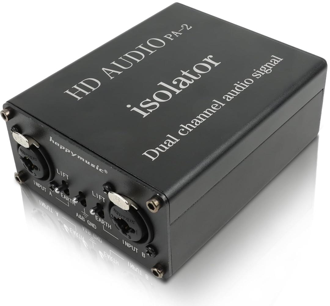 happymusic Professional Hum Eliminator XLR 1/4 inch, Dual Channel Ground Loop Isolator for Sound SystemEliminate The Noise generated by The pahse Difference Between Digital Signal and Analog Single