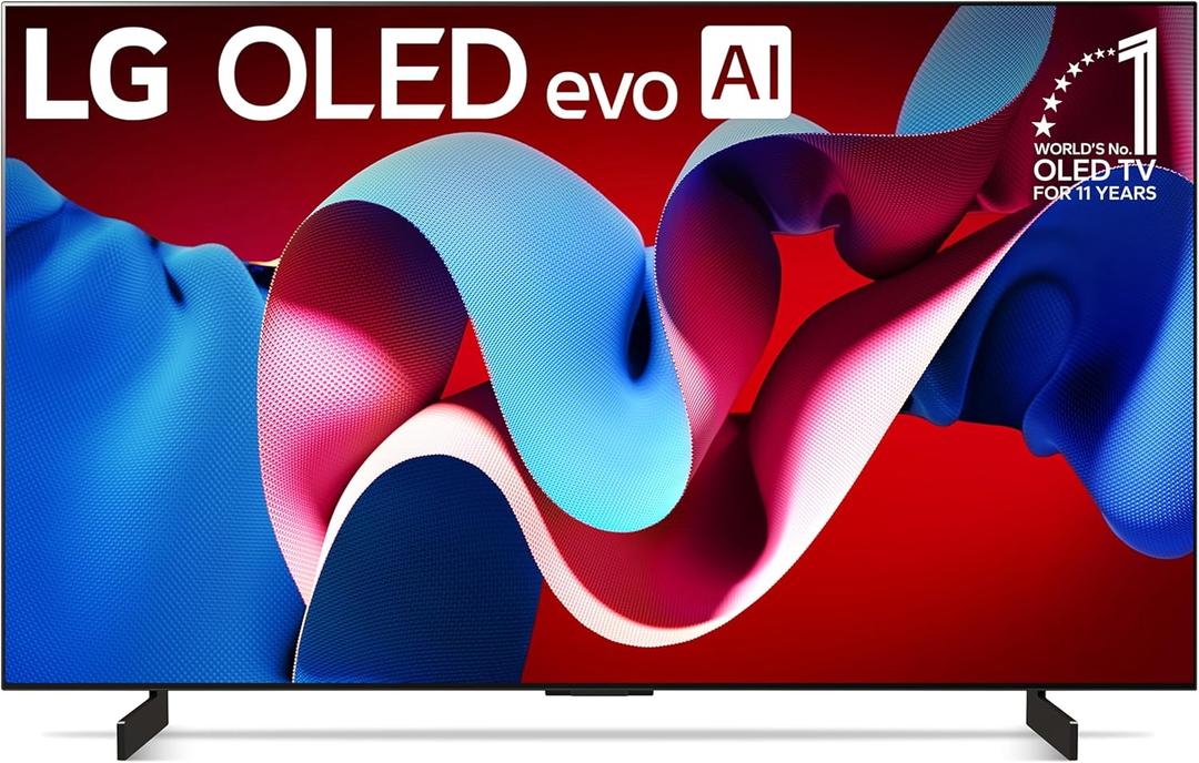 LG 42-Inch Class OLED evo C4 Series Smart TV 4K Processor Flat Screen with Magic Remote AI-Powered with Alexa Built-in (OLED42C4PUA, 2024)