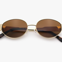 SA106 Womens Classic Retro Dad Fashion Oval Round Metal Rim Sunglasses