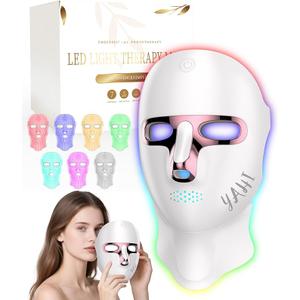Yahi Red Light Therapy for Face and Neck, Rechargeable and Ergonomic Design for Home & Travel, Cordless Face Mask Light Therapy, White