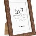 Fun Memories 5x7 Picture Frame, Solid Oak Wood 5 x 7 Frame with Plexiglass, 5 by 7 Photo Frame for Wall & Tabletop Display, 5x7 Picture Frame Matted to 4x6, Walnut Color, 1 Pack