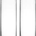 CYS EXCEL 2 PCS (H:10" D:4") Open Ended Glass Hurricane Candleholder Tube Shade | Open Flame Candle Chimney Tube Cover | Bottomless Cylinder