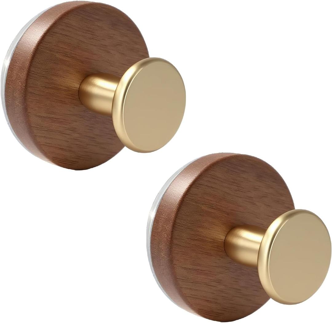 Suction Cup Hooks for Shower Heavy Duty 11 LB Strong, No-Drill Shower Hooks for Inside Shower, Waterproof Towel Hooks for Bathroom, Glass, Window, Mirror, Door, Loofah & Coat Holder (2, Brushed Gold)