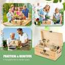 Seed Storage Organizer Box, Double-Layer Seal Design Bamboo Seed Saving Box with Safety Lock, Handles, Extra Envelopes and Labels, Ideal Gift for Gardeners
