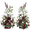 Ling's moment 41inch Tall Standing Artificial Flowers 2pcs, Marsala & Blush