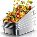 WantJoin Steam Table Hotel Pans 1/1 Full Size 4 Inch Deep 6 Pack, Stainless Steel Metal Tray Sets Food Storage Container for Restaurant Chafing Dishes Commercial Buffet Warmer Catering Supplies