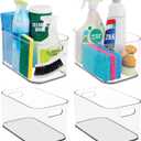 STORi Bliss 10" x 6" Open Clear Pantry Organizer Bin, Set of 4, Plastic Containers with Handle for Kitchen, Fridge, Cabinet, Closet, Bathroom, Undersink Storage Made in USA