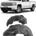 ECOTRIC Front Fender Liner Panel W/Clips Compatible with 2007-2013 Chevrolet Silverado 1500, Inner Wheel Liner Splash Shields Guard Plastic(PE) Black