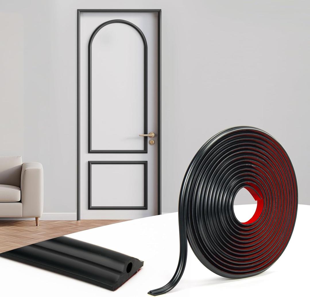Art3d 30Ft Flexible Peel and Stick Crown Molding Trim, Self-Adhesive Panel Moulding Dcor Lines for Wall Door Cabinet Frame, Mirror Window Borders & Home DIY, Black