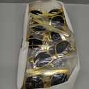 3/6/12/20 Pack Metallic Gold Sunglasses Bulk for Women Men Retro 90s Cheap Glasses for Party Supplies (Gold)