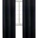 BGment Black Blackout Curtains for Living Room - Grommet Thermal Insulated Room Darkening Energy Saving Curtains for Bedroom, Set of 2 Panels, 42 x 84 Inch