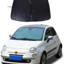The Original Windshield Sun Shade Compatible with Fiat 500 2010-2025+ Abarth 595 2014-2024 Car Windshield Reflective Sunshade Protector Sun Shade Accessories (Black)