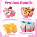 6 Pack Plastic Classroom Organizer Caddy with Handle, Pastel