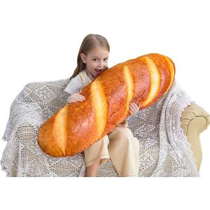 Wepop 40 in 3D Simulation Bread Shape Pillow Soft Lumbar Baguette Back Cushion Funny Food Plush Stuffed Toy