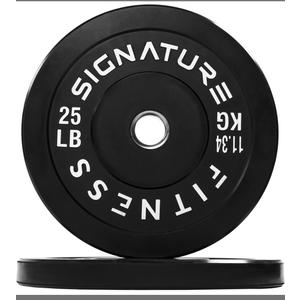 Fitvids 2" Olympic Bumper Plate Weight Plates with Steel Hub, 25LB, Pair