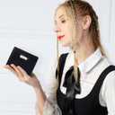 Sunwel Fashion Cute Zipper Wallets Kawaii Cat Wallet Small Kitten Credit Card Change ID Window for Women Girls (BLACK)