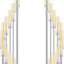 Dandat 2 Pcs 12 Arm Wedding Candelabras Candle Holder 57.5 Inch Tall Cluster Centerpieces Floor Candelabra Standing with Clear Acrylic Electronic Candle Shades for Birdal Shower Party Favors(Silver)