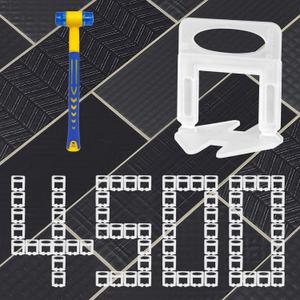 4500 Pcs Tile Leveling System Clips 1/16" (1.5mm) for Ceramic Tile and Stone Installation - DIY Tile Leveler Spacers Kit for Perfect Alignment(4500, 1/16)