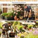 Garden Kneeler and Seat, Extra Wide Thick EVA Pad, Heavy Duty Foldable Garden Bench Holds 350lbs, Ergonomic Kneeling Stool with Garden Tool Pouches, Gardening Gifts for Women, Men & Seniors, 20 inches x 18 inches x 13 inches