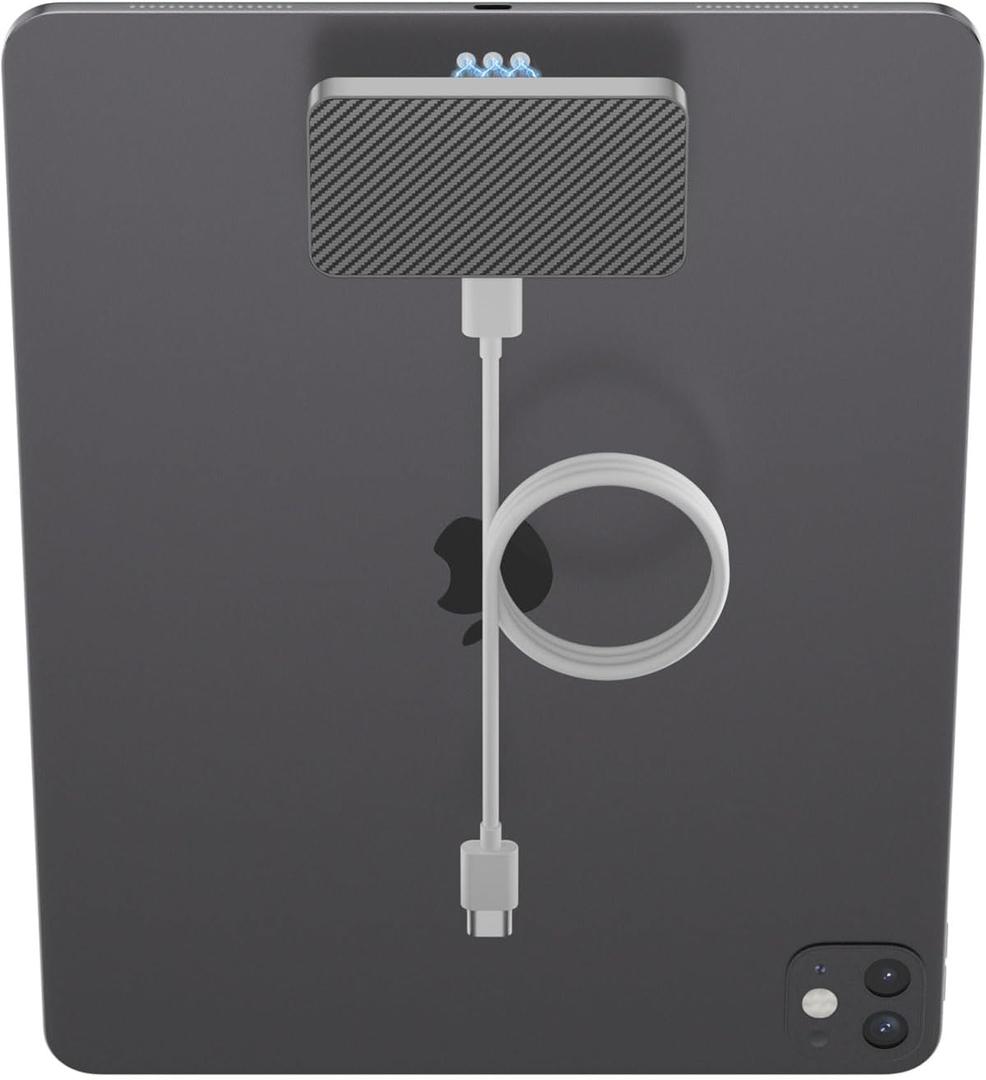 Magnetic Wireless Charger for iPad Pro 11 (1st/2nd/3rd/4th) & iPad Air 11 (M2/M3) & iPad Air 10.9 (4th/5th), 18W Fast Charging Smart Connector Alloy Wireless Charging Pad with USB-C Cord Cable