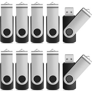 Generic 16GB Flash Drive 10 Pack USB Flash Drives 16G USB 2.0 Memory Stick Thumb Drive(10Pack Black, 16GB)
