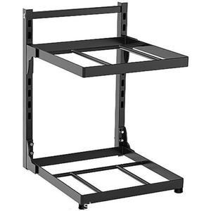 Pots and Pans Storage Rack for Cabinet under Cabinet, 14" Height Heavy Duty Stockpots Organizer, 2-Tier Adjustable Pan Rack Organizer for Kitchen Storage Home And Restaurant Use (Black)