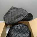 NOKINS 4PCS Golf Cart Diamond Seat Covers Kit,Front and Rear Seat Covers for Club Car Precedent/EZGO TXT/Yamaha Original Regular Seat Cushion (Black&Black Stitching, Fit Yamaha Drive/Drive 2)