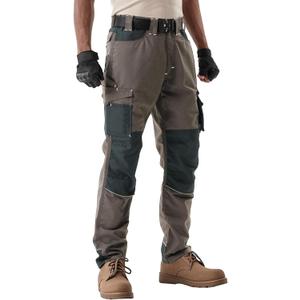 4 x Men's Tactical Cargo Pants, Ripstop Outdoor Lightweight Hiking Work Fishing Pant Multi Pocket Outdoor Apparel (Brown, XXL)