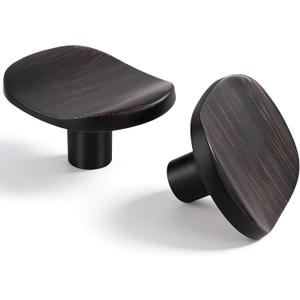 Oil Rubbed Bronze zinc Alloy Solid Cabinet Knobs,Single Hole Drawer Square knob Handles for Cabinets and Dresser Drawers Rustic 6 Pack 877