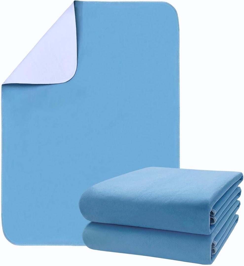 Incontinence Bed Pad Washable Waterproof, 34" x 52" Reusable Underpads for Adults Women Elderly Senior Pets, Leak Proof Pee Pads for Kids, Waterproof Sheet for Bed Couch Sofa Floor, Washable Puppy Pad