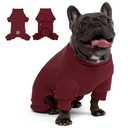 cyeollo XL Dog Pajamas, Fleece Dog Pjs Thermal Doggie Onesie Soft Stretchy Doggie Sweater Pet Jammies Clothes for Medium to Large Dogs Female & Male, Burgundy XL