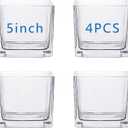 Square Glass Vases 5x5 Inch Clear Cube Flower Vase 4PCS for Wedding Centerpiece Candle Holder Home Decor Square Shape Flower Vase,Centerpieces