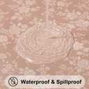 Smiry Round Picnic Tablecloth, Elastic Waterproof Fitted Heavy Duty Vinyl Tablecloths for 45"-56" Tables, Wipeable Washable Table Cover for Kitchen, Dining, Camping, Outdoor, Tan