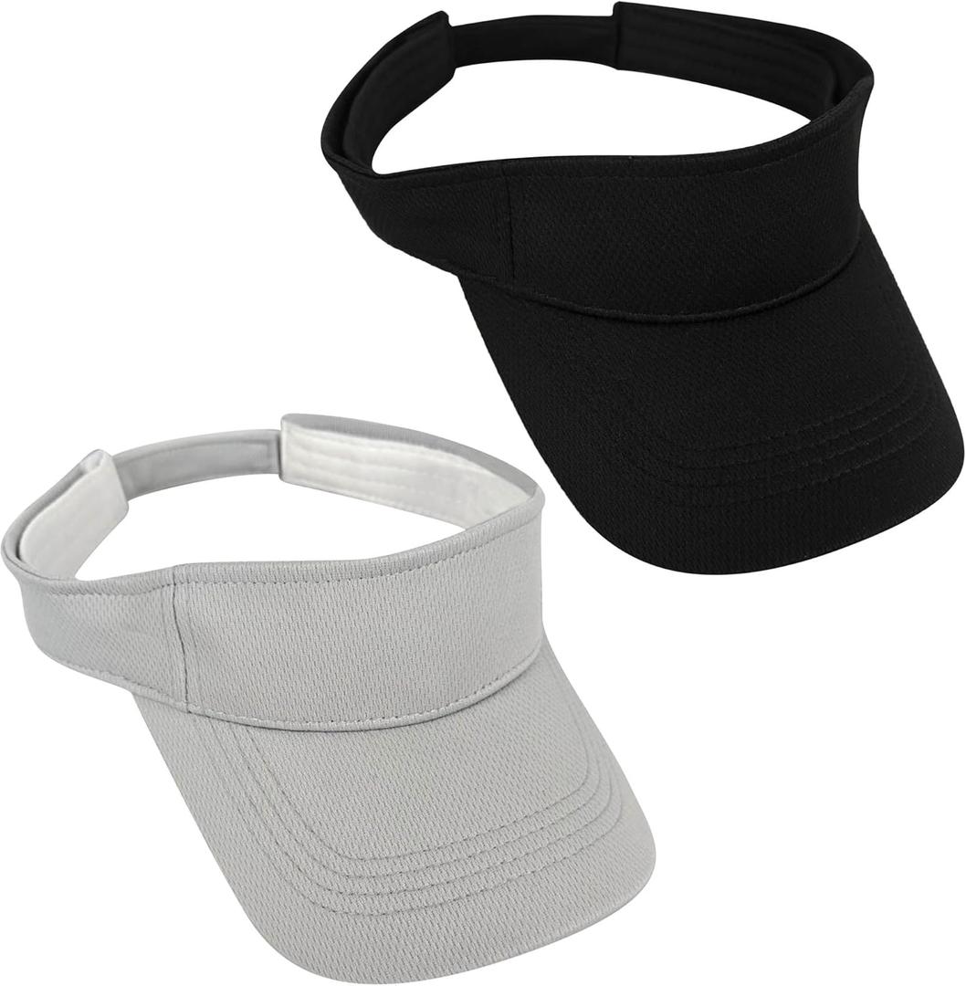 2 Pack Sports Visors Hats Women Adjustable Outdoor Sun Visor Golf Beach Travel Men Cap