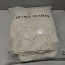 Retro Farmhouse Ruffle Tablecloth Cotton Flounces Trim Washable Table Cover Tablecloths for Rectangle Table Baby Shower Kitchen Party Wedding Decor 60''x102'' (Off-white)