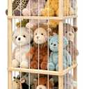 Stuffed Animal Storage & Organizer, Wooden Stuffed Animal Holder, Large Capacity Stuffy Storage Organizer, Cute Zoo Toy Holder for Playrooms, Nursery, Toddler Rooms & Bedrooms - 54 Inch