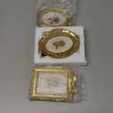 Vicenpal 3 Pcs Tiny Small Picture Frames Vintage Oval Resin Gold Black Vintage Baroque Ornate Antique Picture Frames for Home Wedding Display(2.5 x 3.5 Inch,Gold)