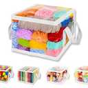 Yarn Storage Bags - Clear Yarn Storage Organizer, Metal Zipper Closure, PVC & Nylon Storage Bag for Knitting, Crochet, Toys, 5 Packs