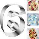 ZADE 11 Inch 304 Stainless Steel Large Size Number Cake Mousse Mold Number 6 Tiramisu Cheesecake Mold Cookie Cutter Bakeware 3D Cake Baking Pan for Birthday and Baking, Party