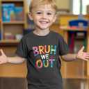 Boys Last Day of School Shirt for Kids Toddler Girls Funny Graphic Tee Short Sleeve 3-8Y (Black)
